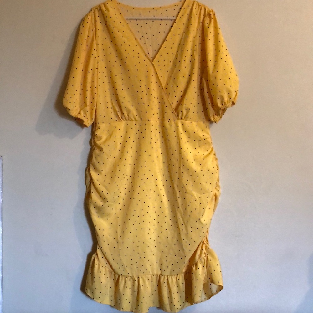 Yellow polka dot dress